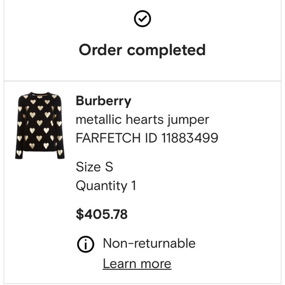Gold Heart Burberry Sweater Size Small - Picture 4 of 4